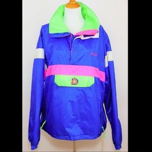 VTG 90's BLUE NEON Windbreaker Pullover Jacket